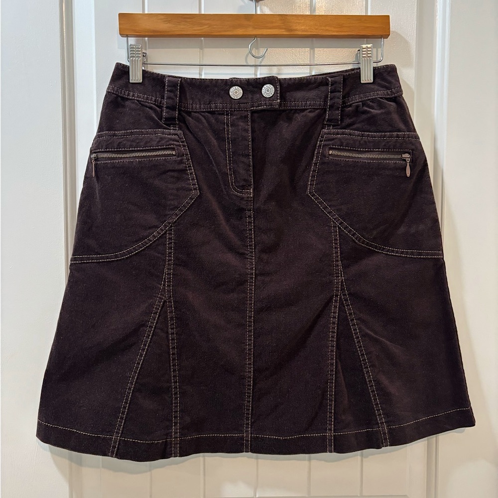 Gitano Vintage A Line Corduroy Skirt Womens Size 6 Brown